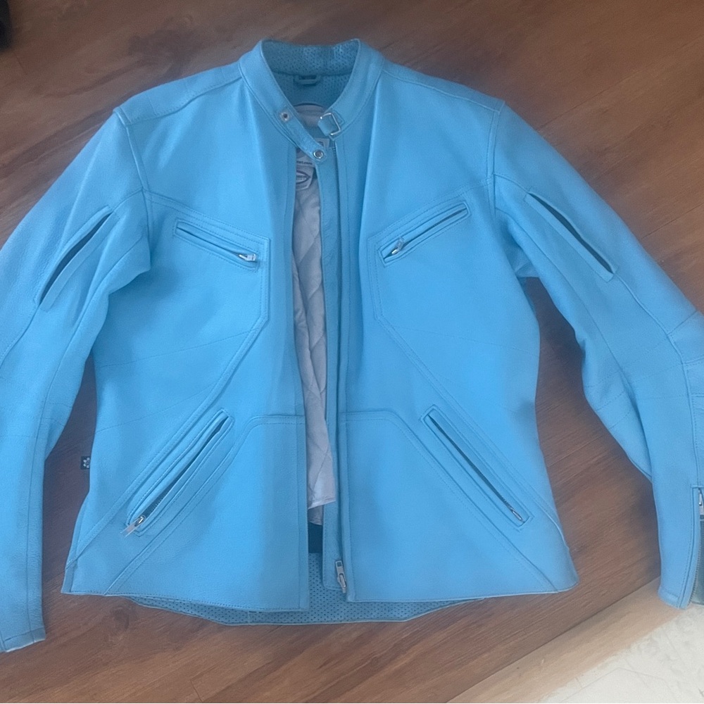 Joe Rocket Light Blue Leather motorcycle Jacket